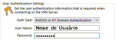 3. Definições do Usuário de Acesso.